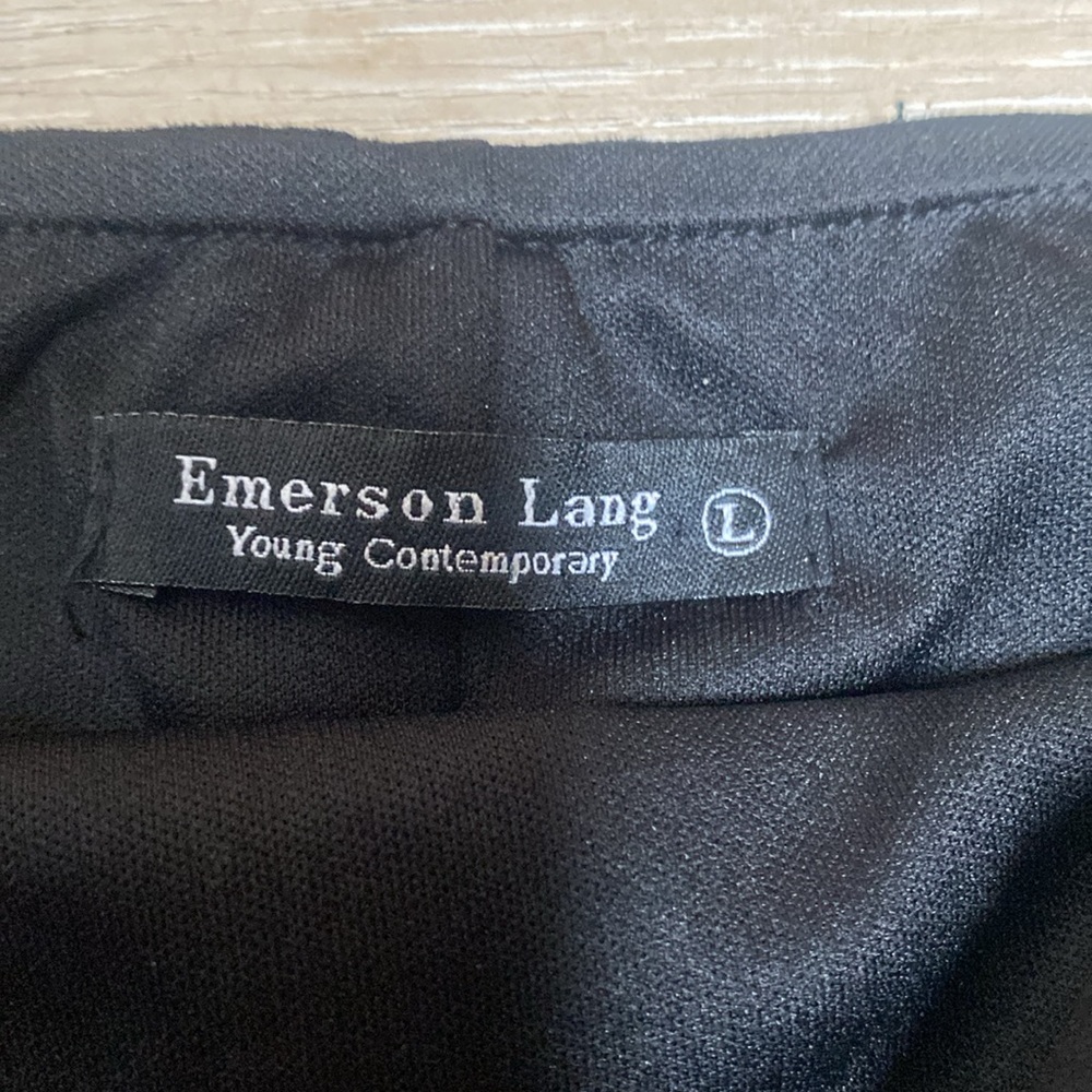 Emerson Lang Black Faux Suede Strapless top-L - Picture 3 of 6